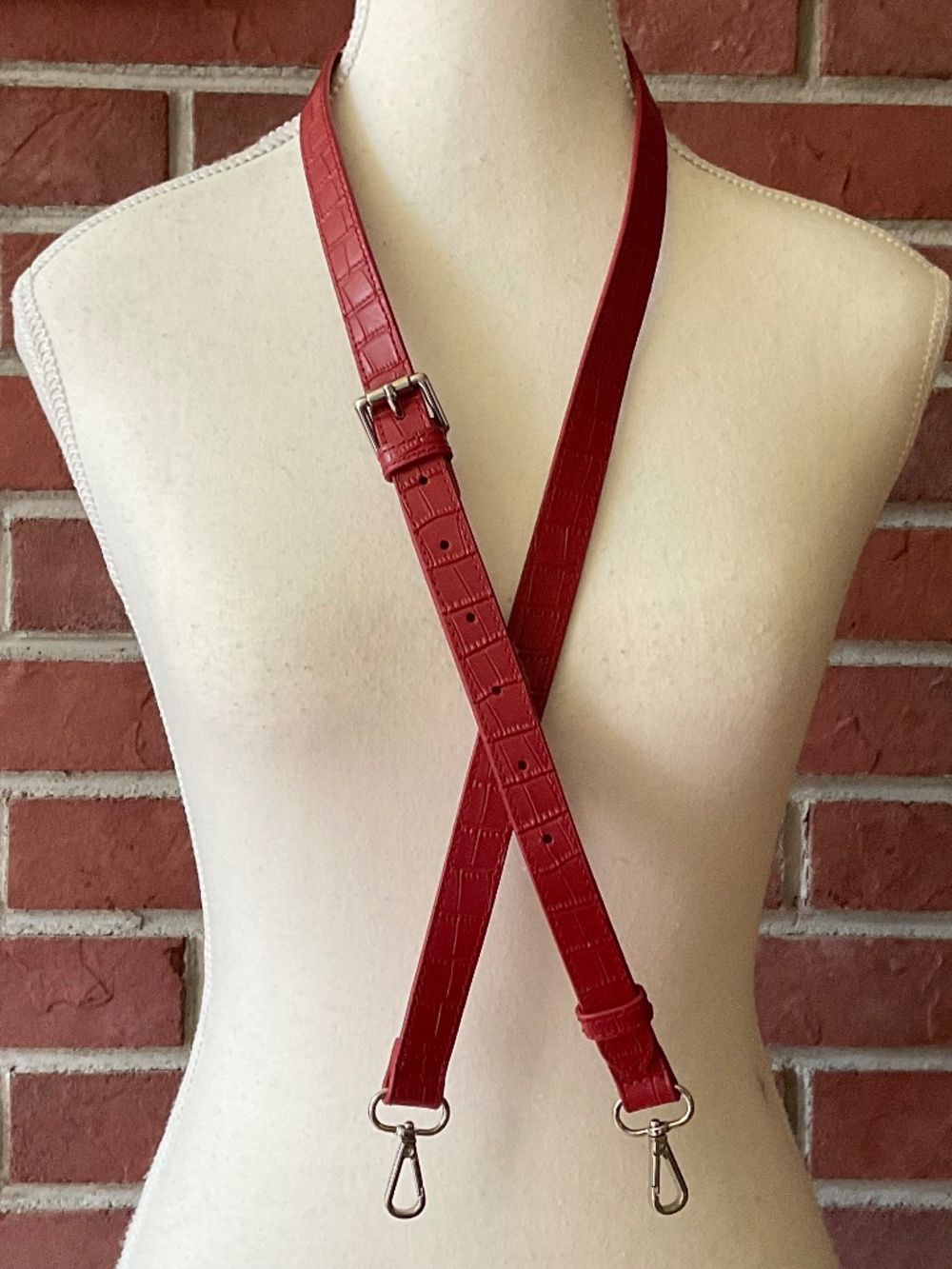 Private Policy NYC Replacement Adjustable Strap Haute Red Leather 43”-49”NEW